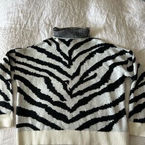 Karen Kane Black and White Cowl Neck Sweater